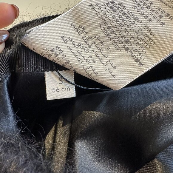 NWT GUCCI MOHAIR-BLEND BASEBALL CAP SZ S BLACK 100% Authentic - Picture 7 of 7